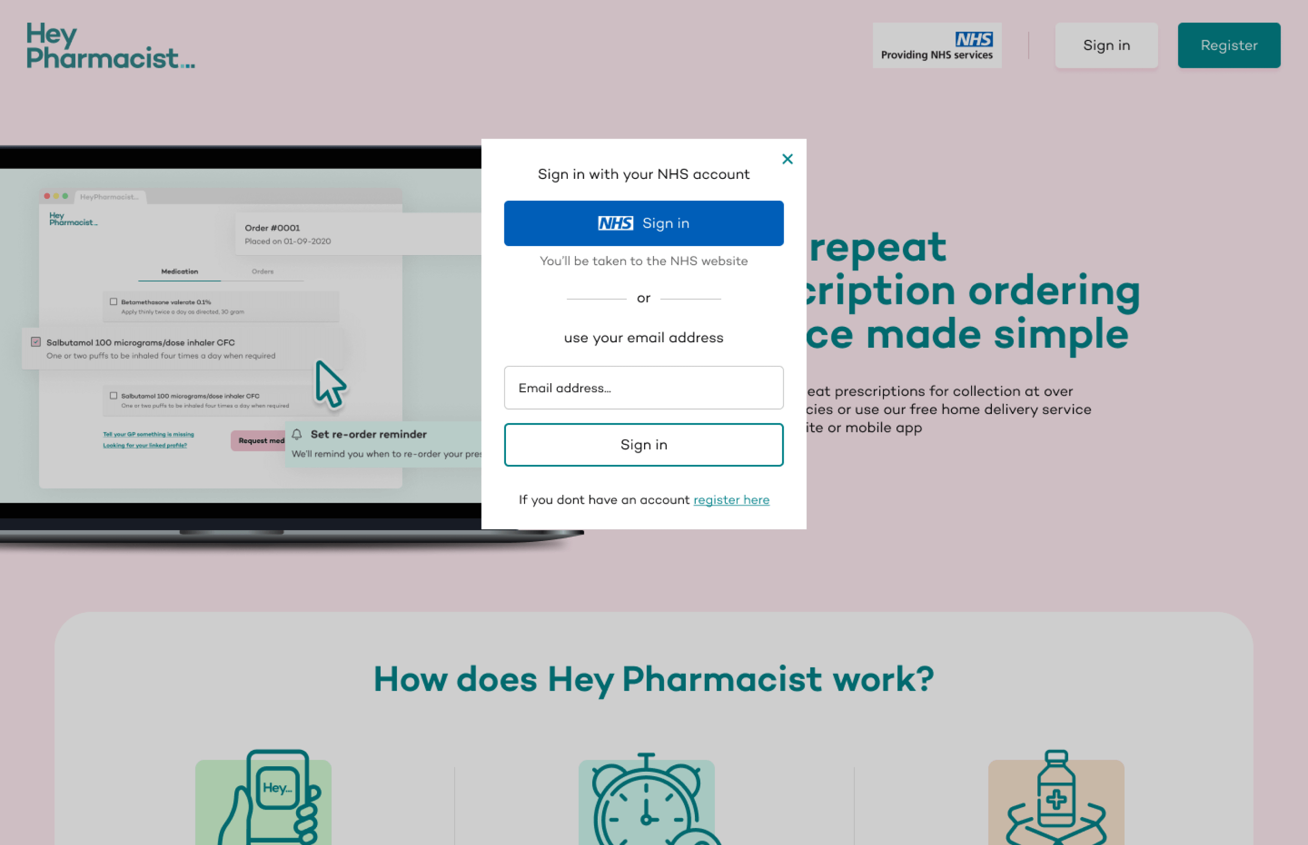 Hey Pharmacist NHS login